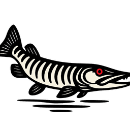 Swimming muskellunge fish
